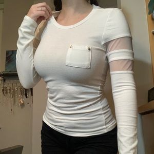 White long sleeve unique top